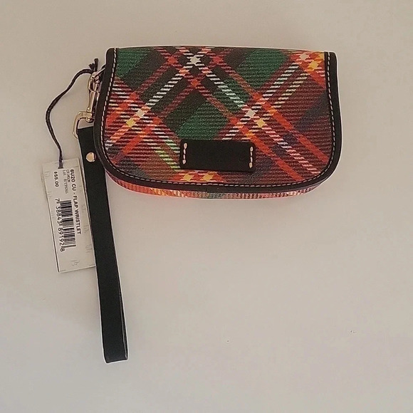 Dooney & Bourke - Tartan Plaud Flap Wristlet in Red - Picture 3 of 7